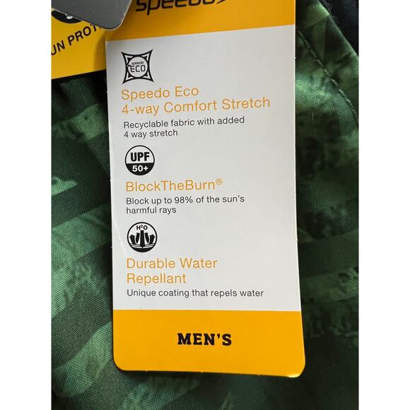 SPEEDO Board Shorts Men XXLarge Green UPF50+ Comfort Stretch Mesh Lining NWT - Picture 15 of 16